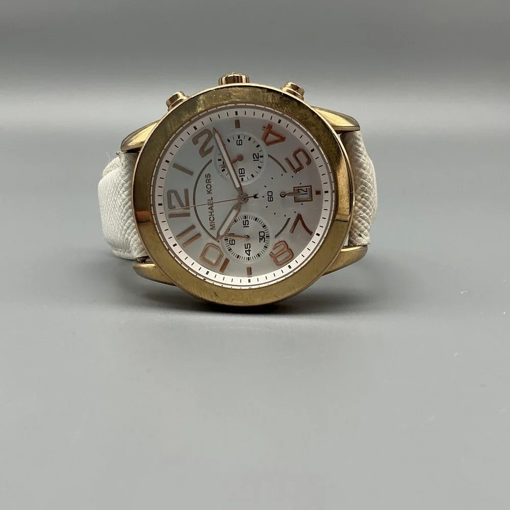 Michael Kors Mercer MK-2289 Womens Watch 41mm Rose Gold Tone New Battery